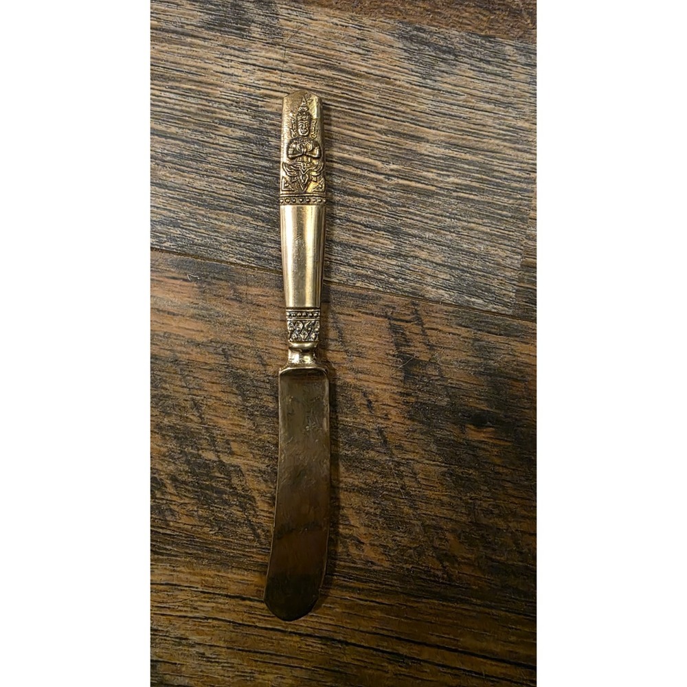 Vintage Thai Bronze Flatware Set Cutlery Brass Siam Buddha Spoons Forks 25 Piece - Picture 16 of 16